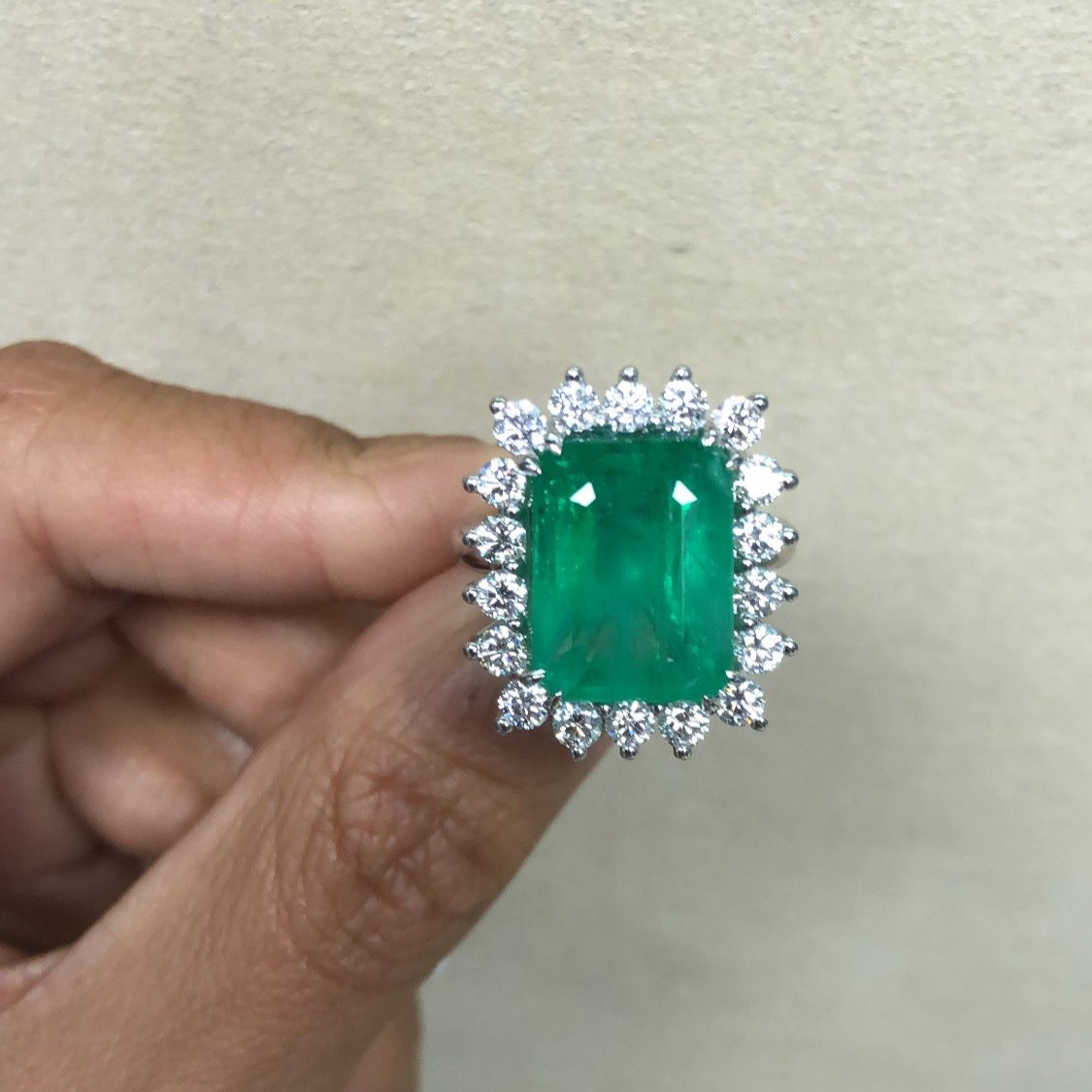 Emerald Cocktail Ring, held