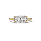 Faena 18kt Yellow Gold East-West Engagement Ring with pavé detail on basket - front view