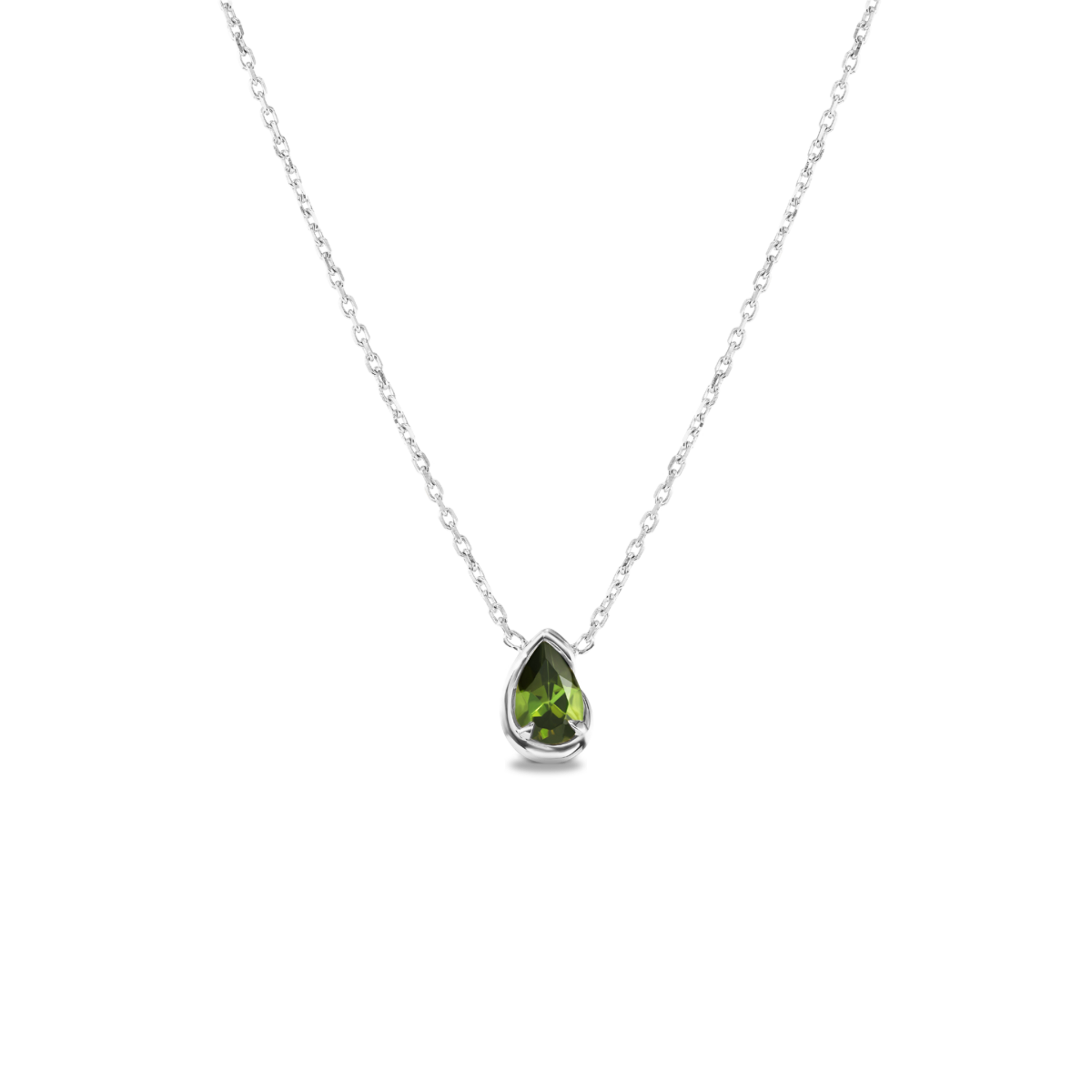 BB Thelma Green Tourmaline necklace, white gold, front view