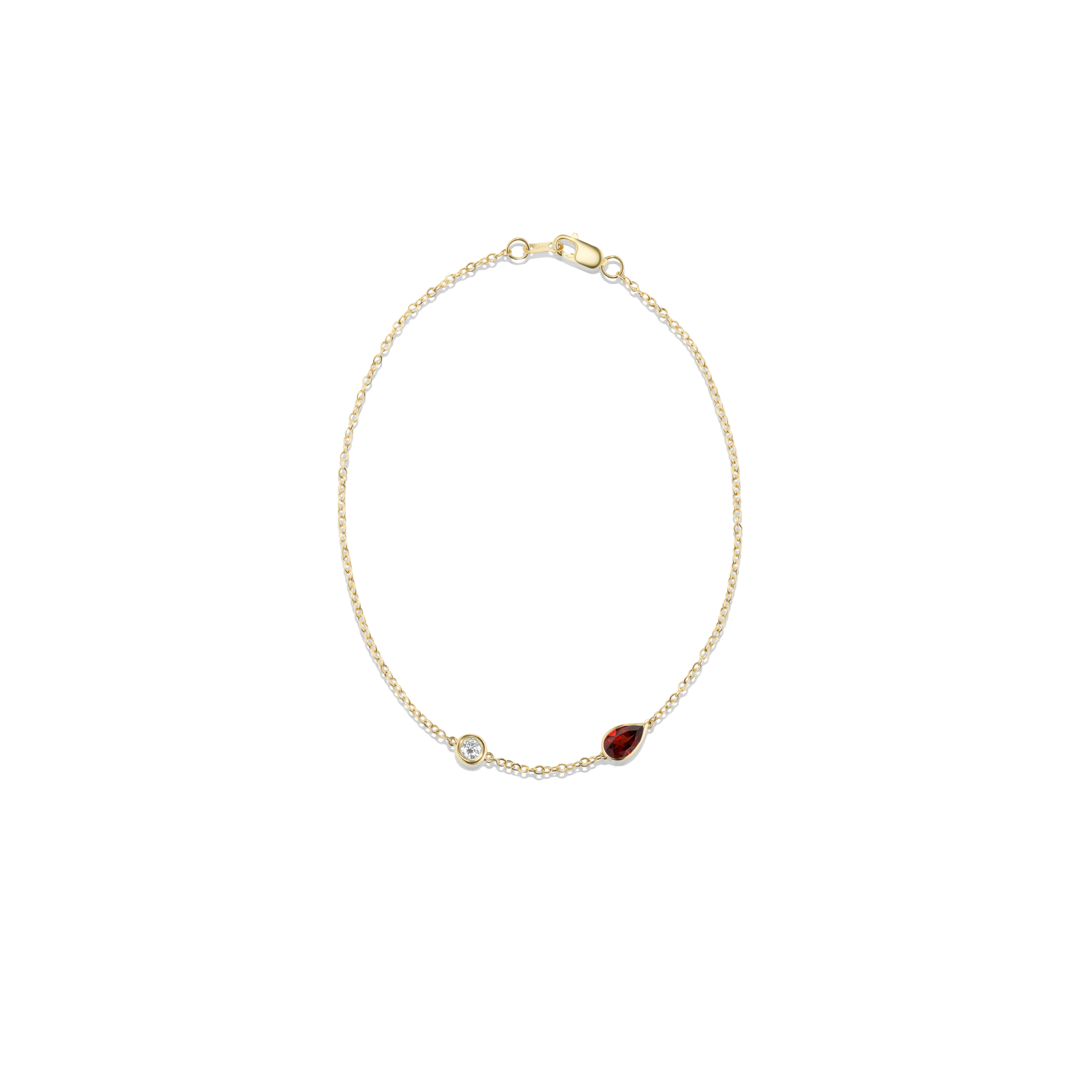 HENDRIX 2 STONE GARNET ANKLET