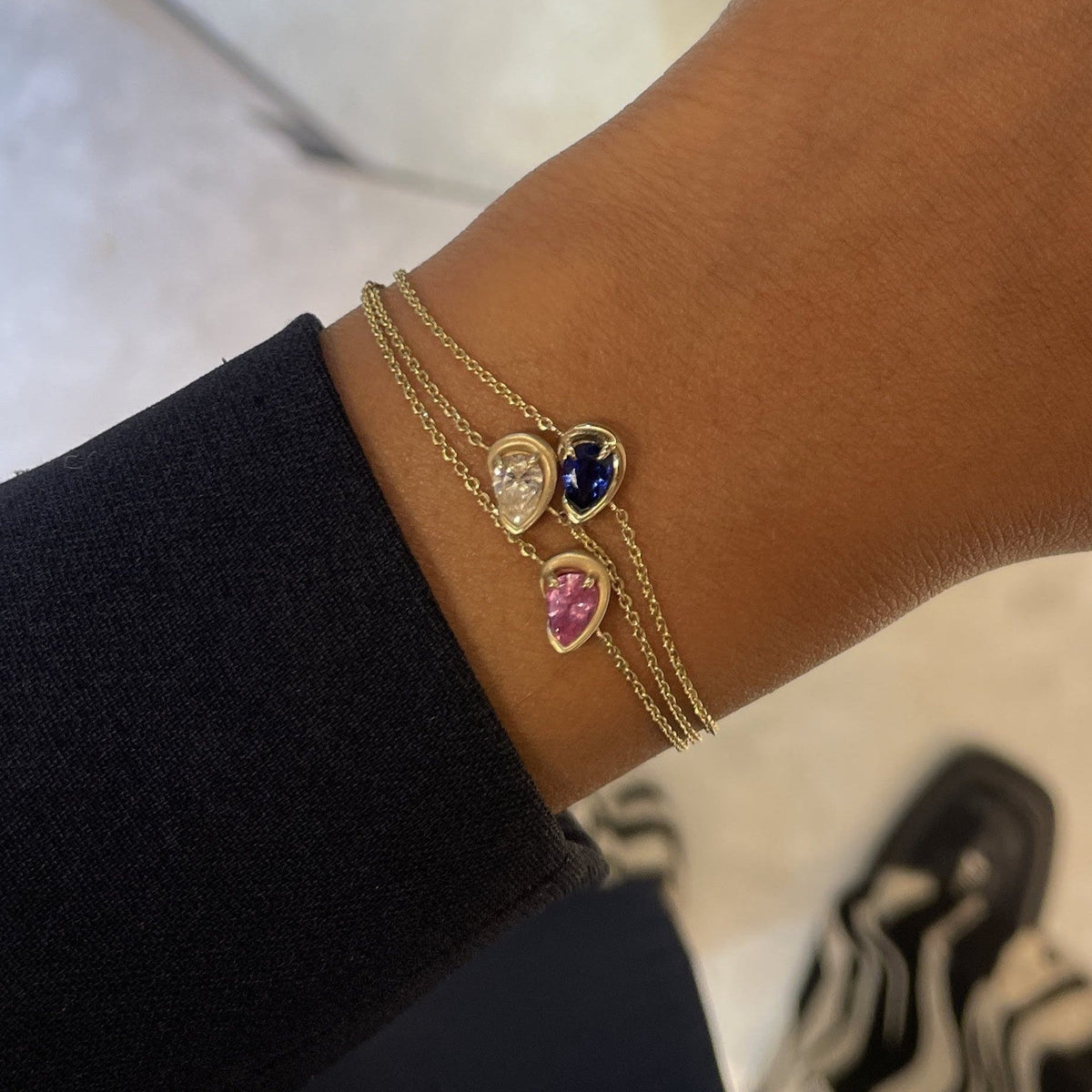 BB THELMA RHODOLITE GARNET CHAIN BRACELET