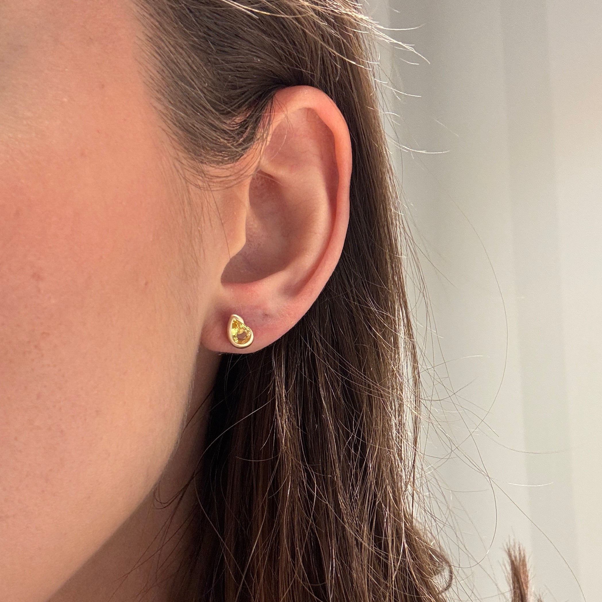 Model wearing Citrine BB Thelma stud