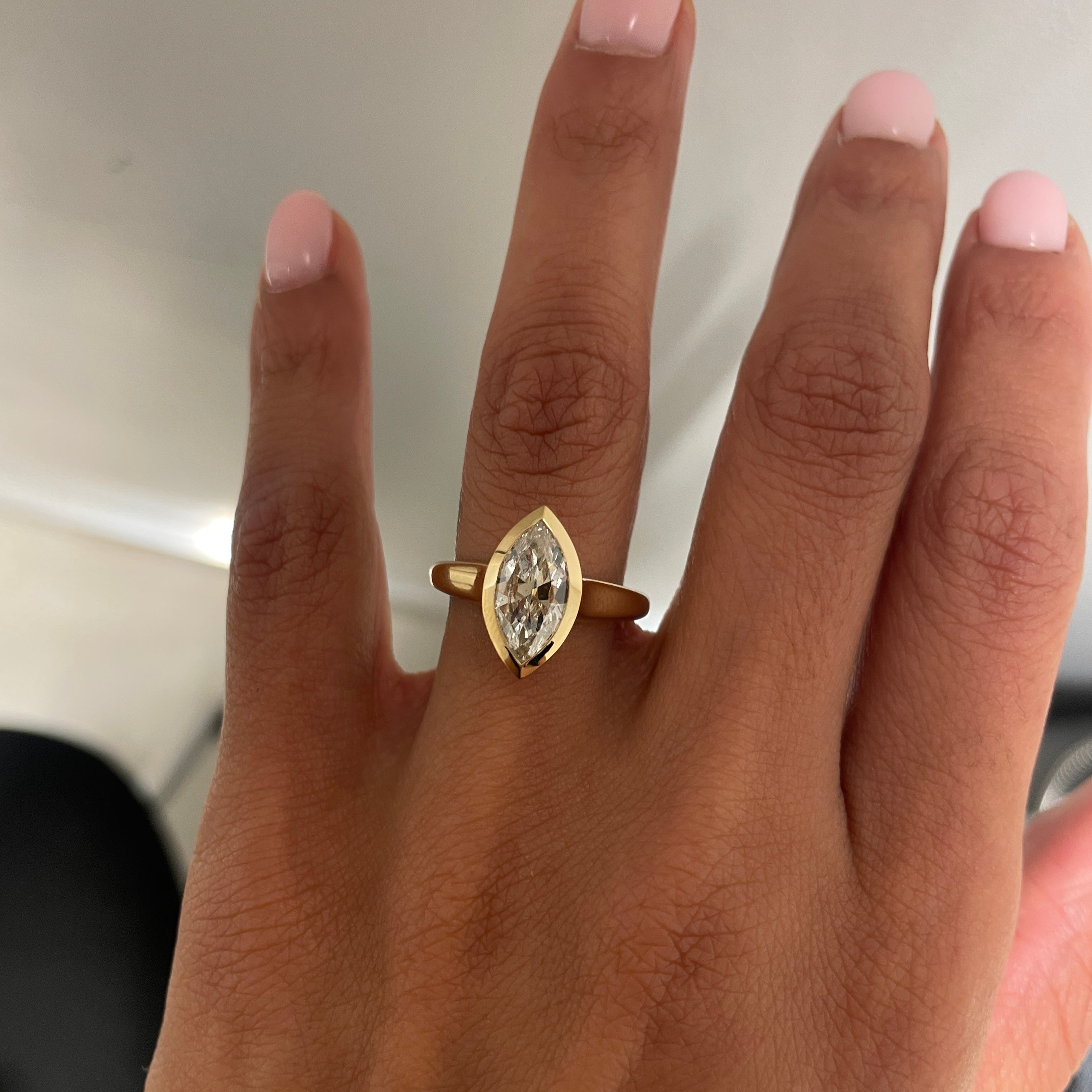 Bespoke Bezel Ring on hand