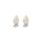 Knox Pear Cut White Diamond Bezel Stud Earrings