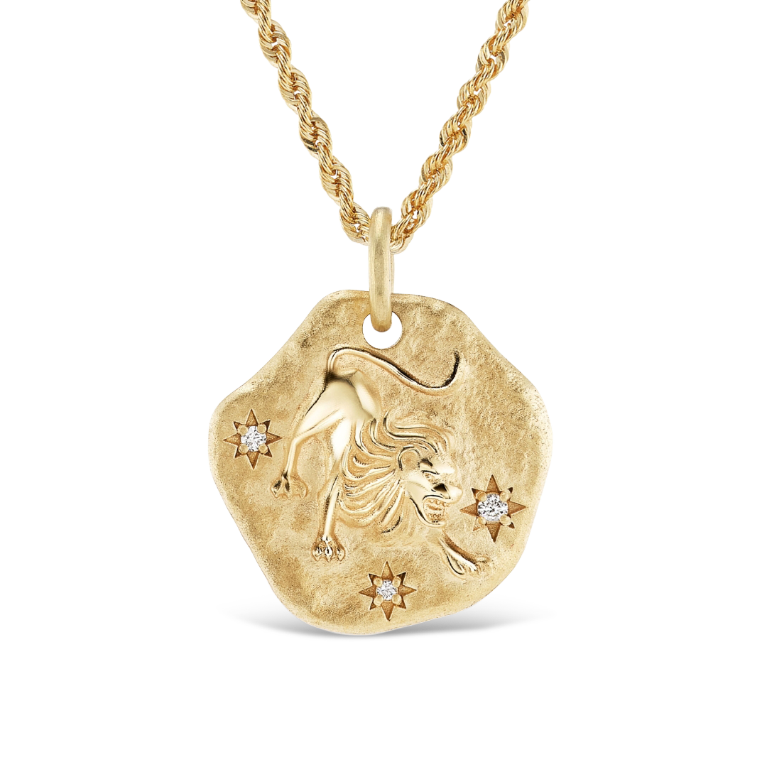 LARGE 14KT YG ZODIAC MEDALLION