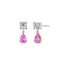 MONA 2 STONE PINK SAPPHIRE DROP EARRINGS - CANADAMARK®