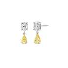MONA OVAL 2 STONE YELLOW DIAMOND DROP EARRINGS (GIA certified)