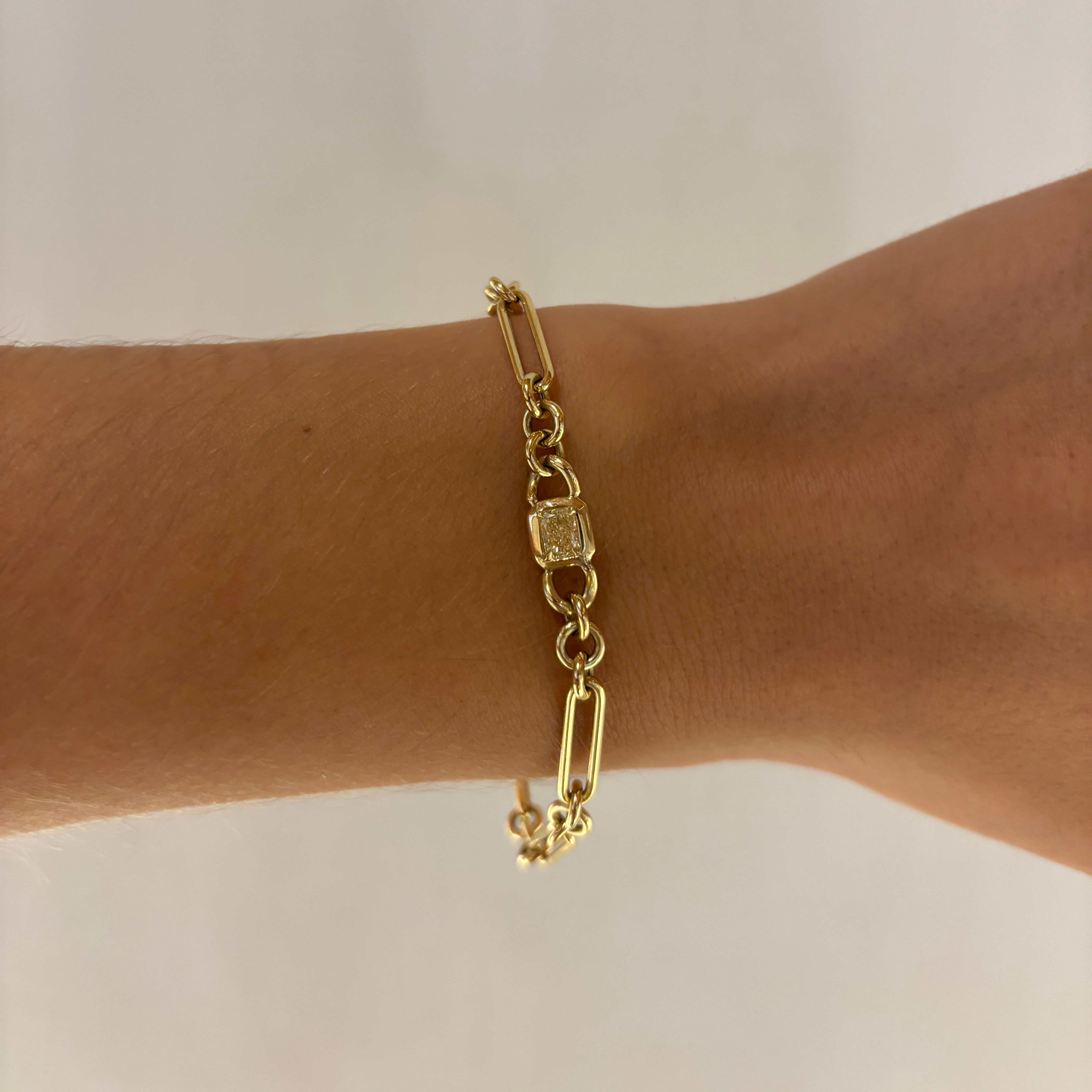 Marici Yellow Diamond Chain Bracelet, on model