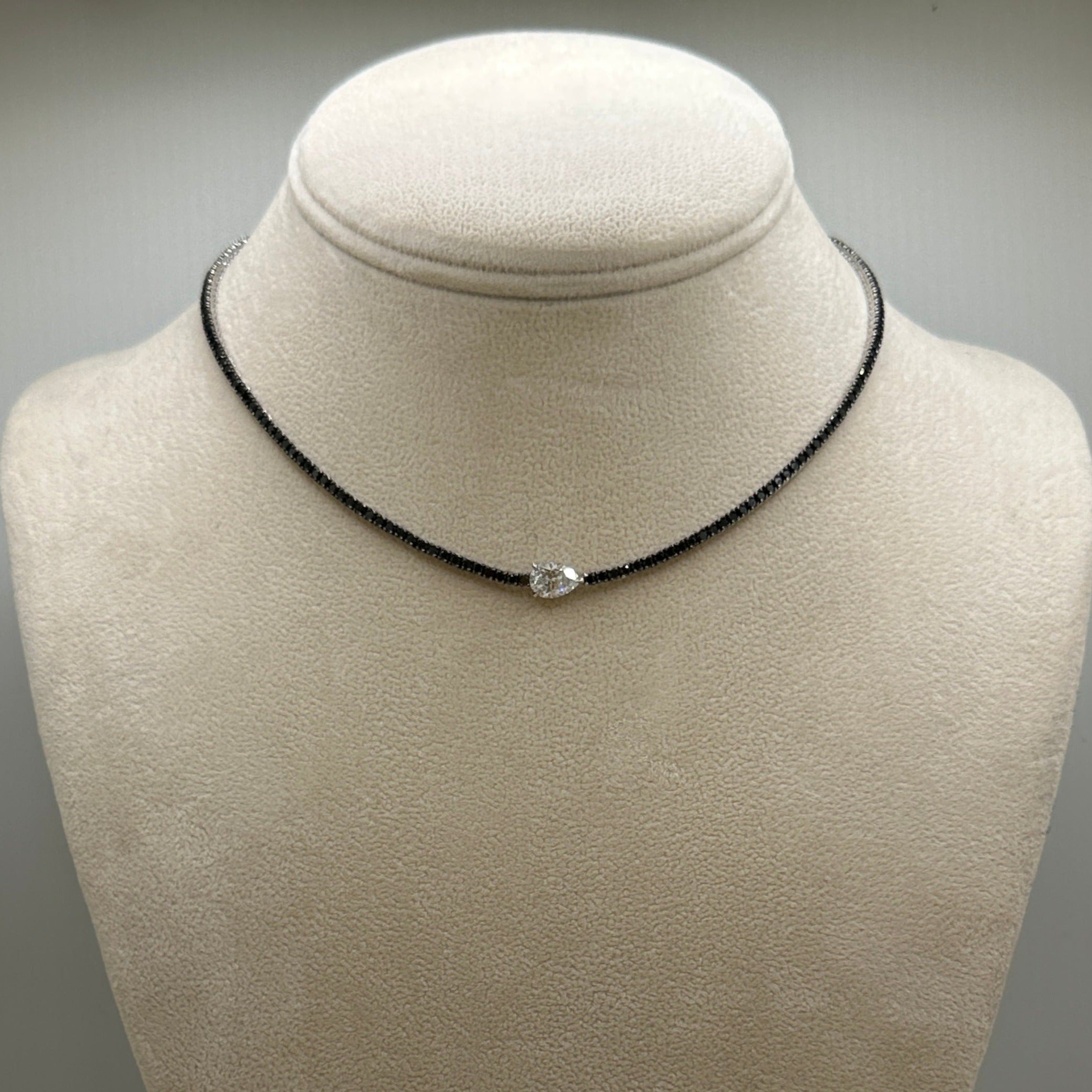 Noir Choker Necklace, on display