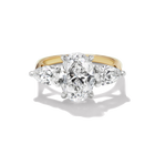 Bespoke Oval and Pear Three Stone Engagement Ring, front view