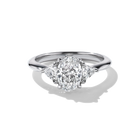 Oval Three Stone Ring in Platinum