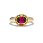 PHOENIX OVAL RHODOLITE GARNET PINKY RING - front view product picture on background