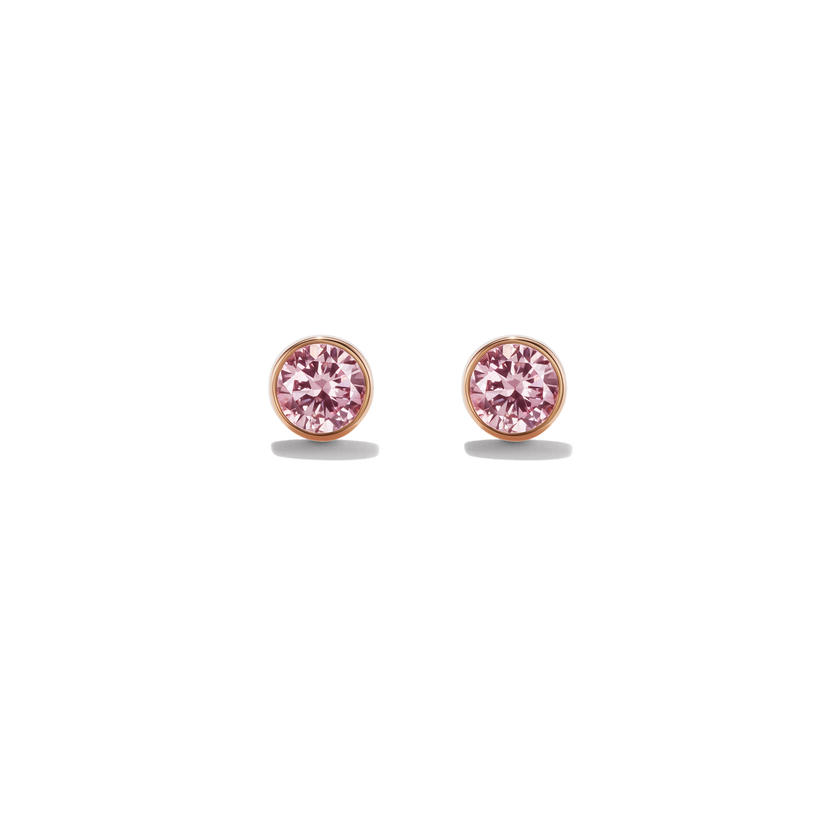 ROSIE PINK DIAMOND BEZEL STUDS