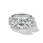 Round Brilliant Three Stone Ring in Platinum, front view