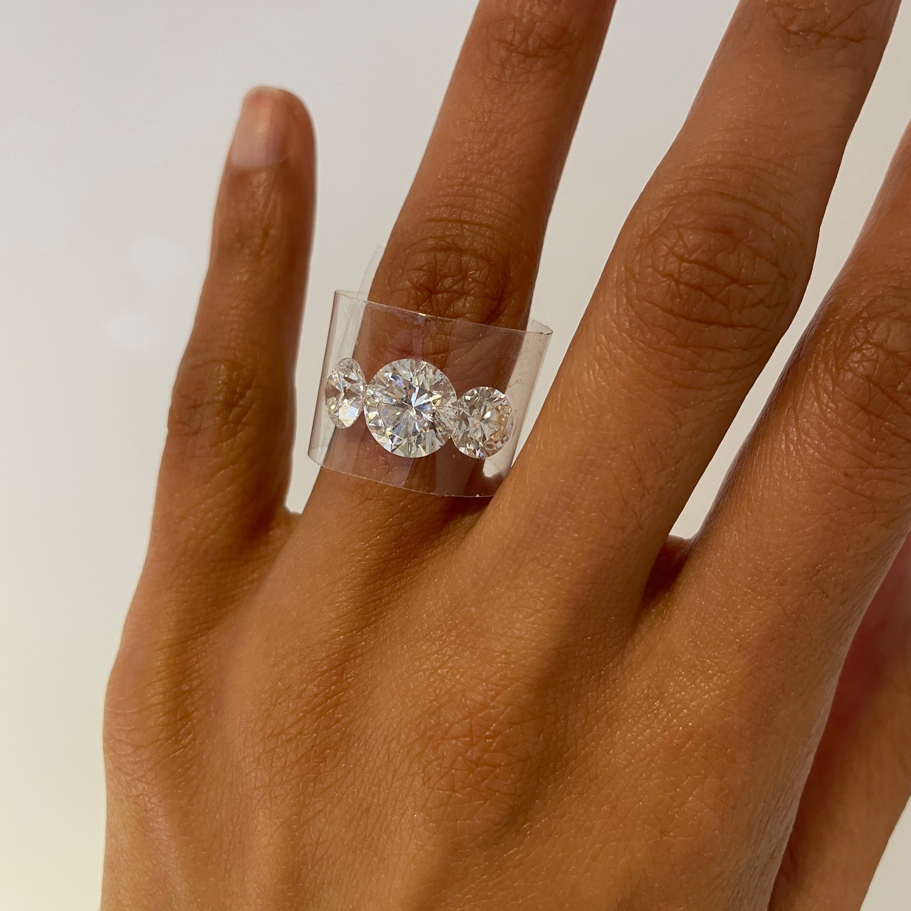 Round Brilliant Three Stone Ring, Diamonds