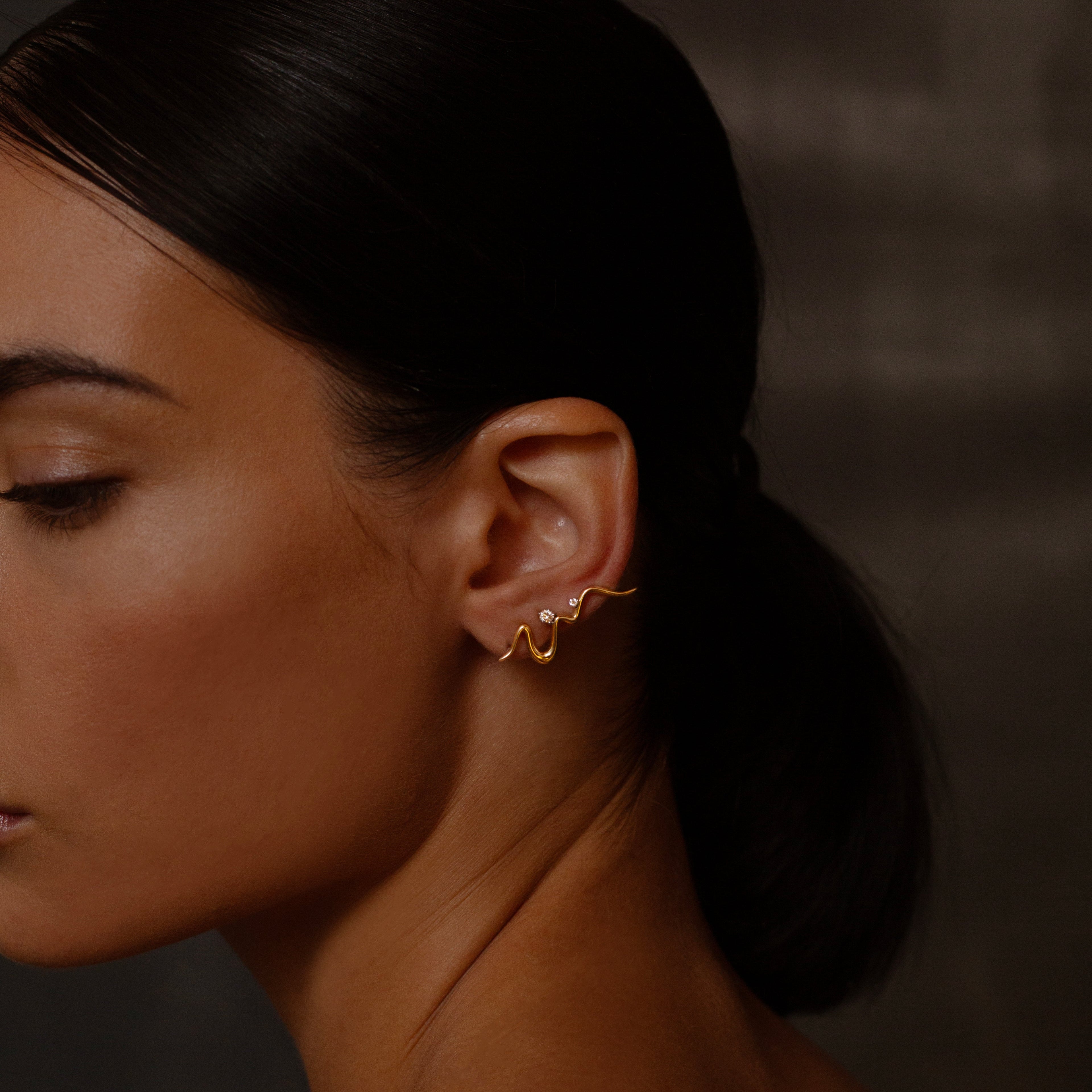 LYRA SQUIGGLE CLIMBER EARRINGS