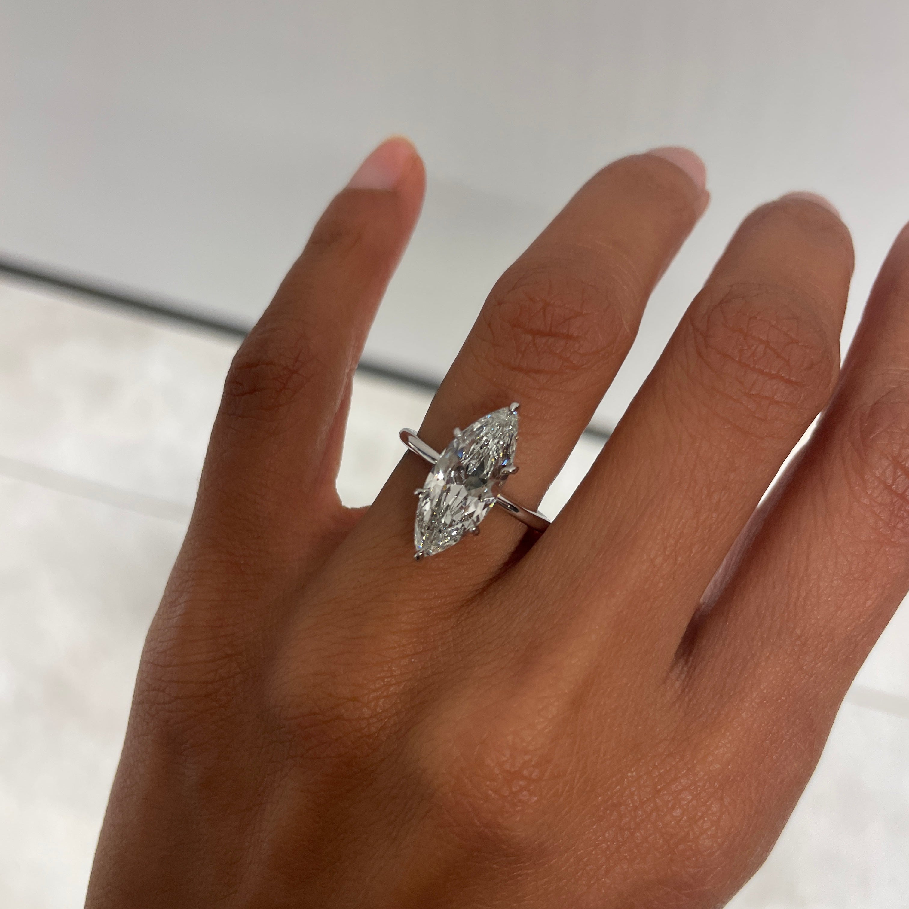 Valeria Engagement Ring Platinum on hand