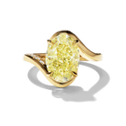 Bespoke Talia, Yellow Oval Diamond in Wave Setting with Pavé in band