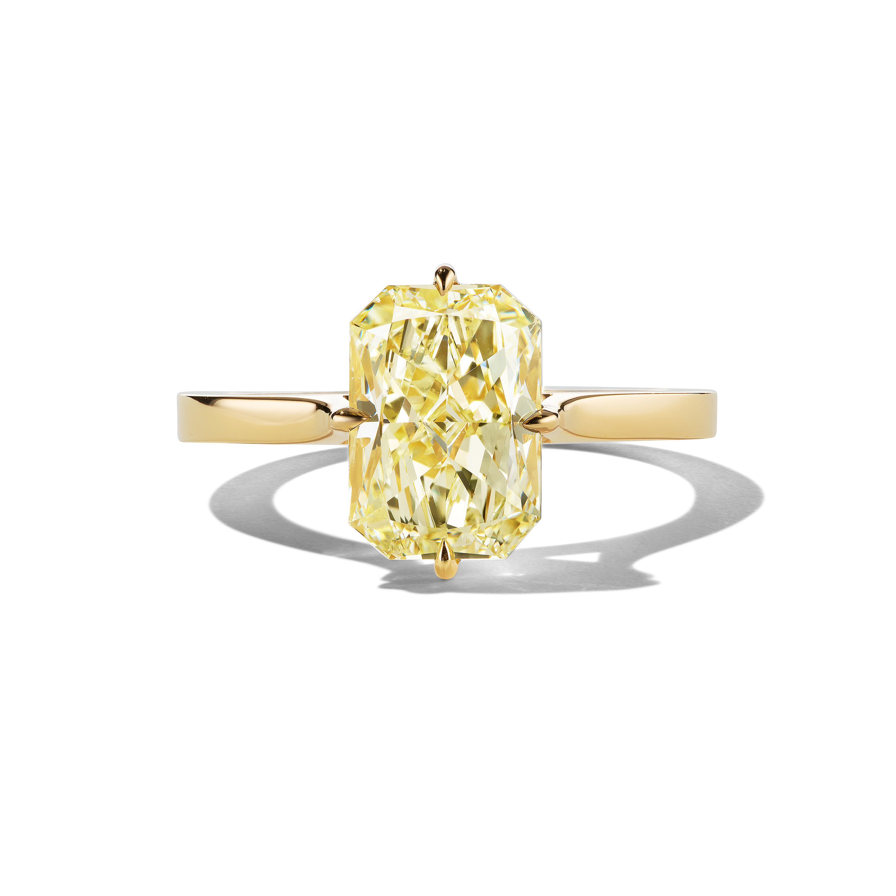 Yellow Radiant Cut Solitaire, front profile