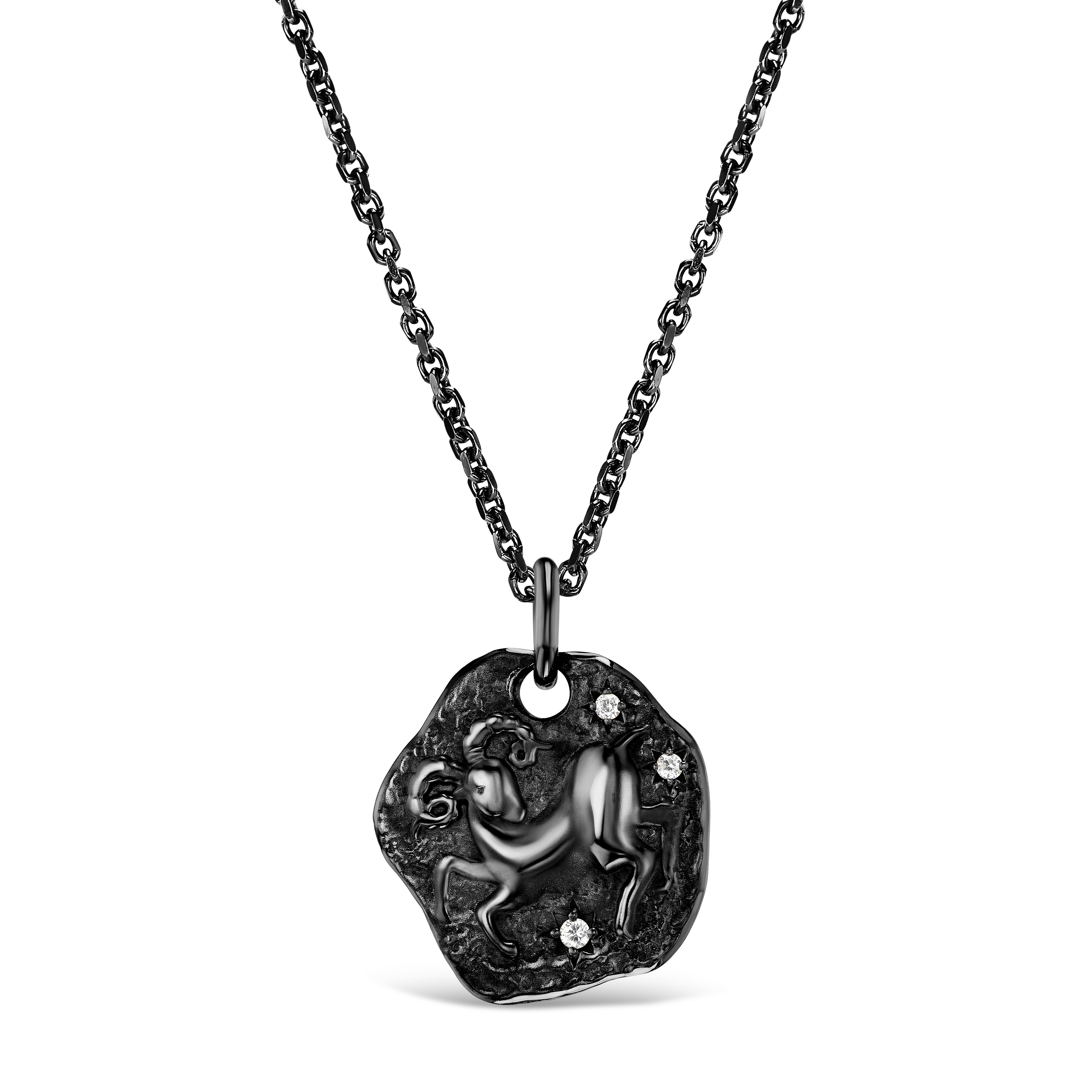 MINI 18KT BLACK GOLD ZODIAC MEDALLION
