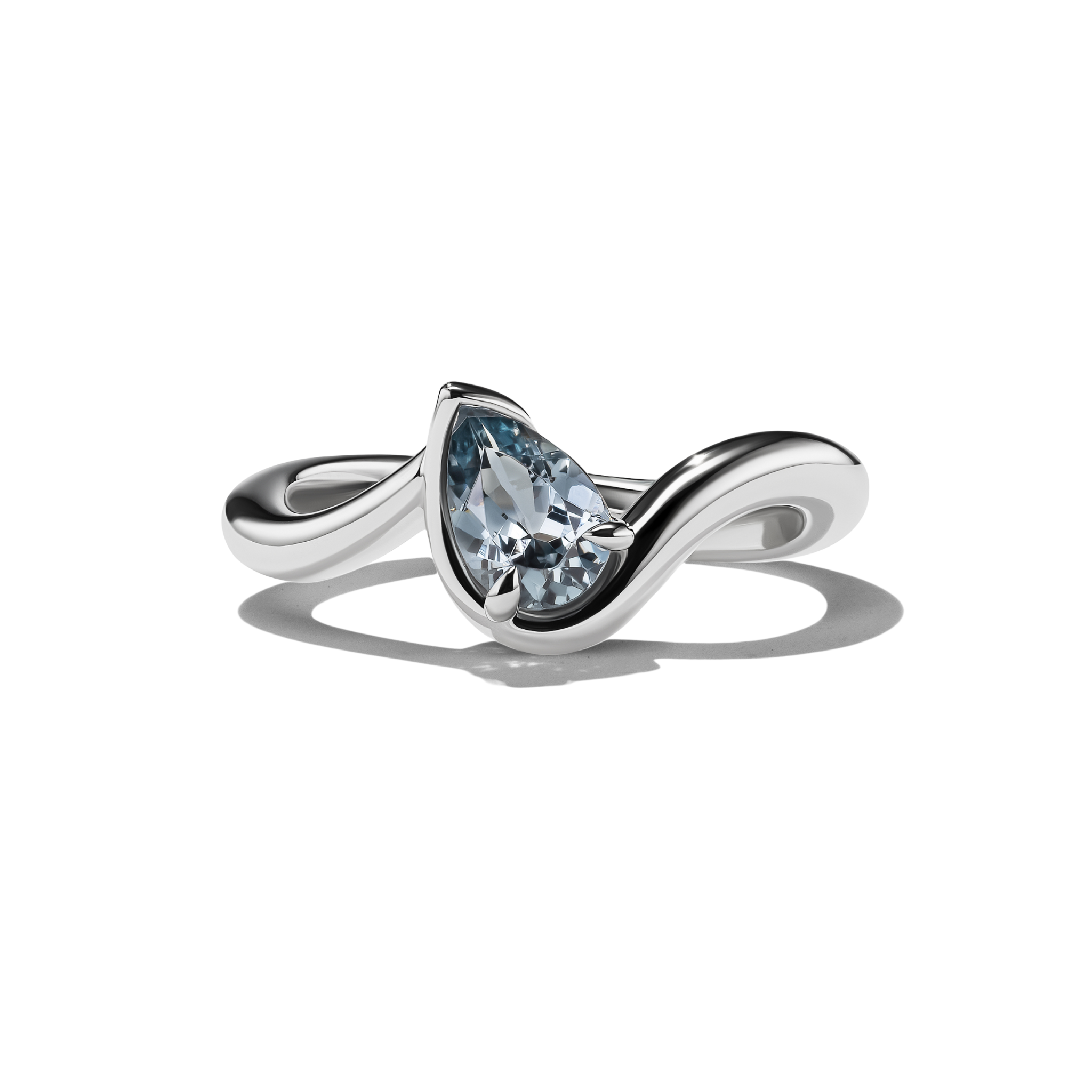 BB Thelma Grey spinel pinky ring in platinum, front view