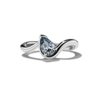 BB Thelma Grey spinel pinky ring in platinum, front view