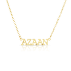 COURIER BLOCK NAME PLATE NECKLACE