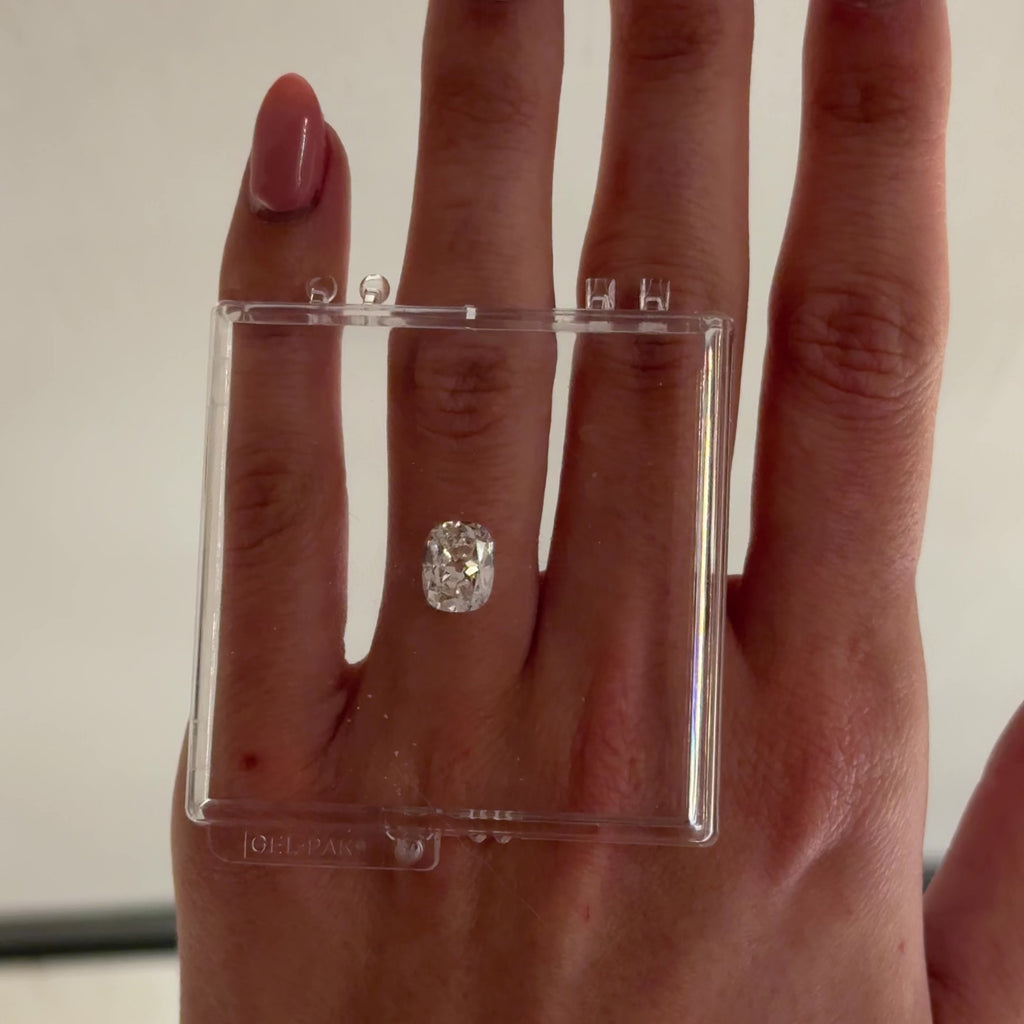 Hand with loose diamond laid over finger