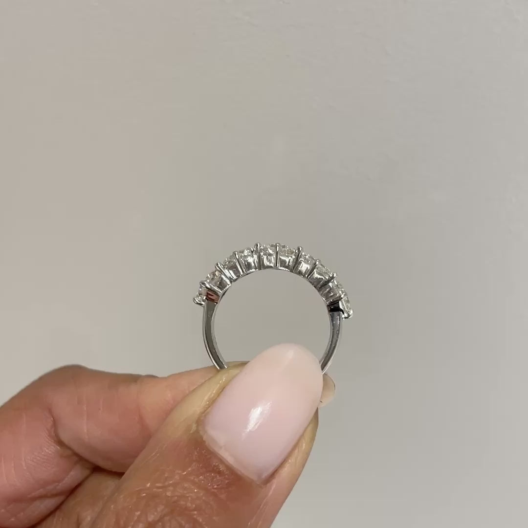 ZAIRA Princess Cut Half Way Wedding Band - CloseUp