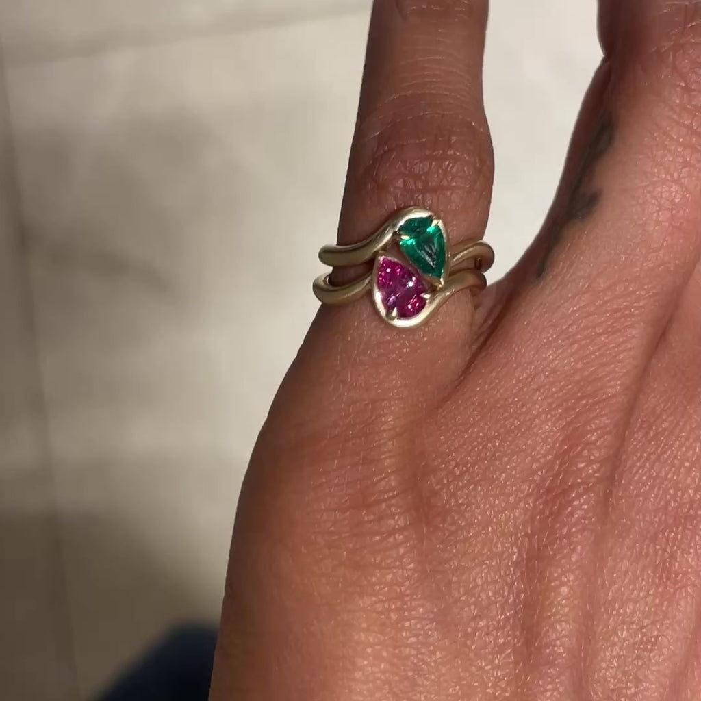 BB thelma emerald + pink sapphire, on hand