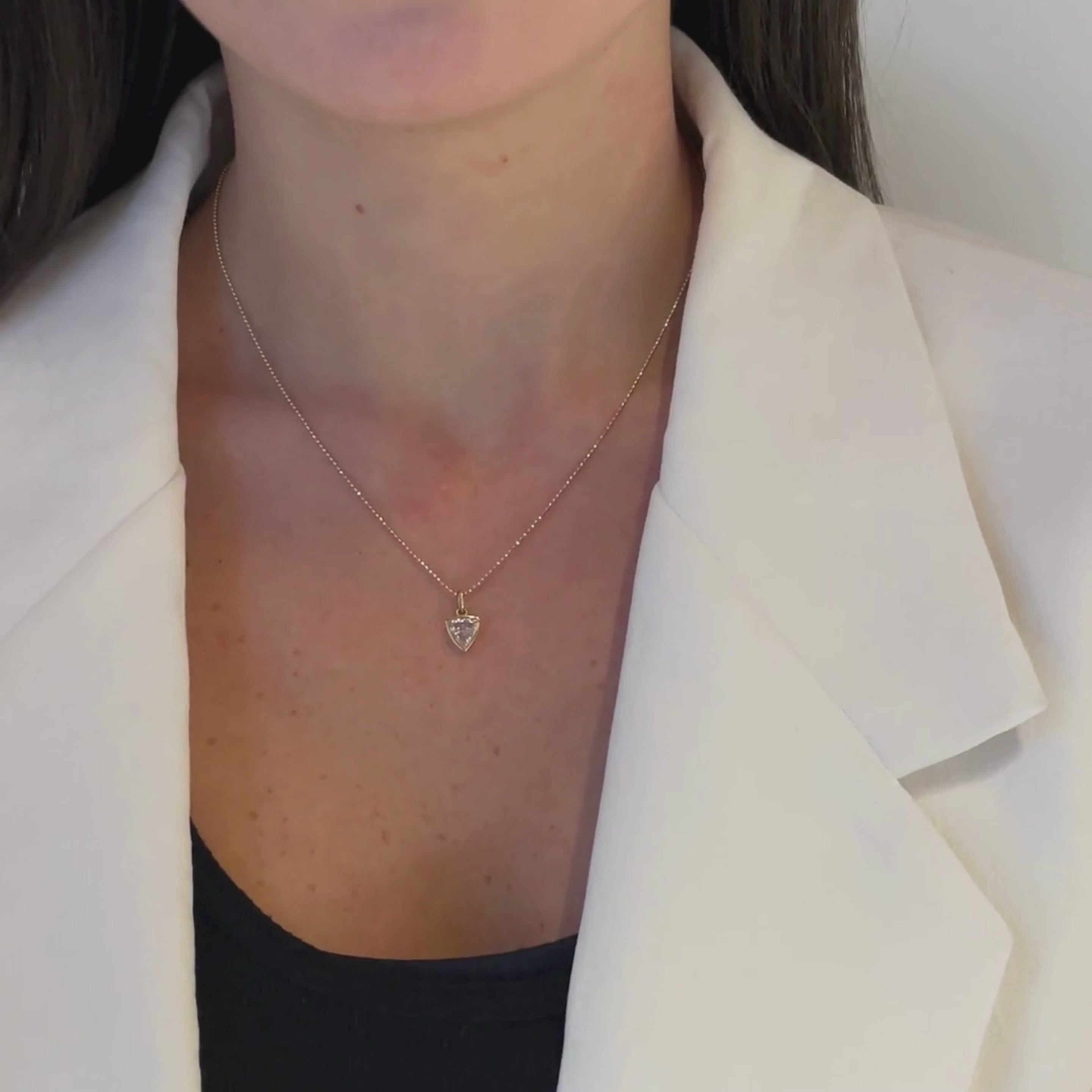 TORI Rosecut Diamond Charm Necklace, worn by model video