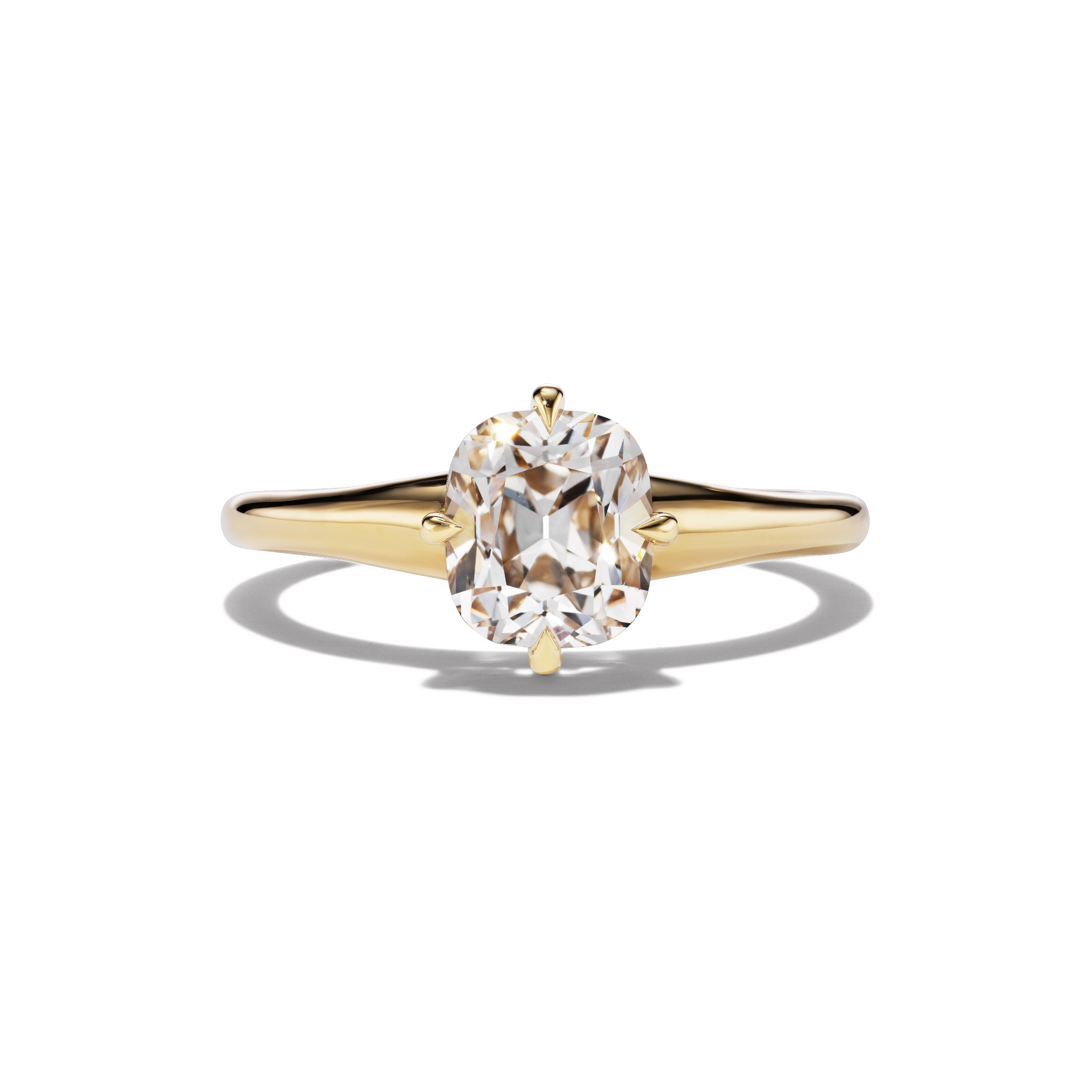 Classic MAE Ring with 1.66 very light brown diamond in a 18kt yellow gold setting
