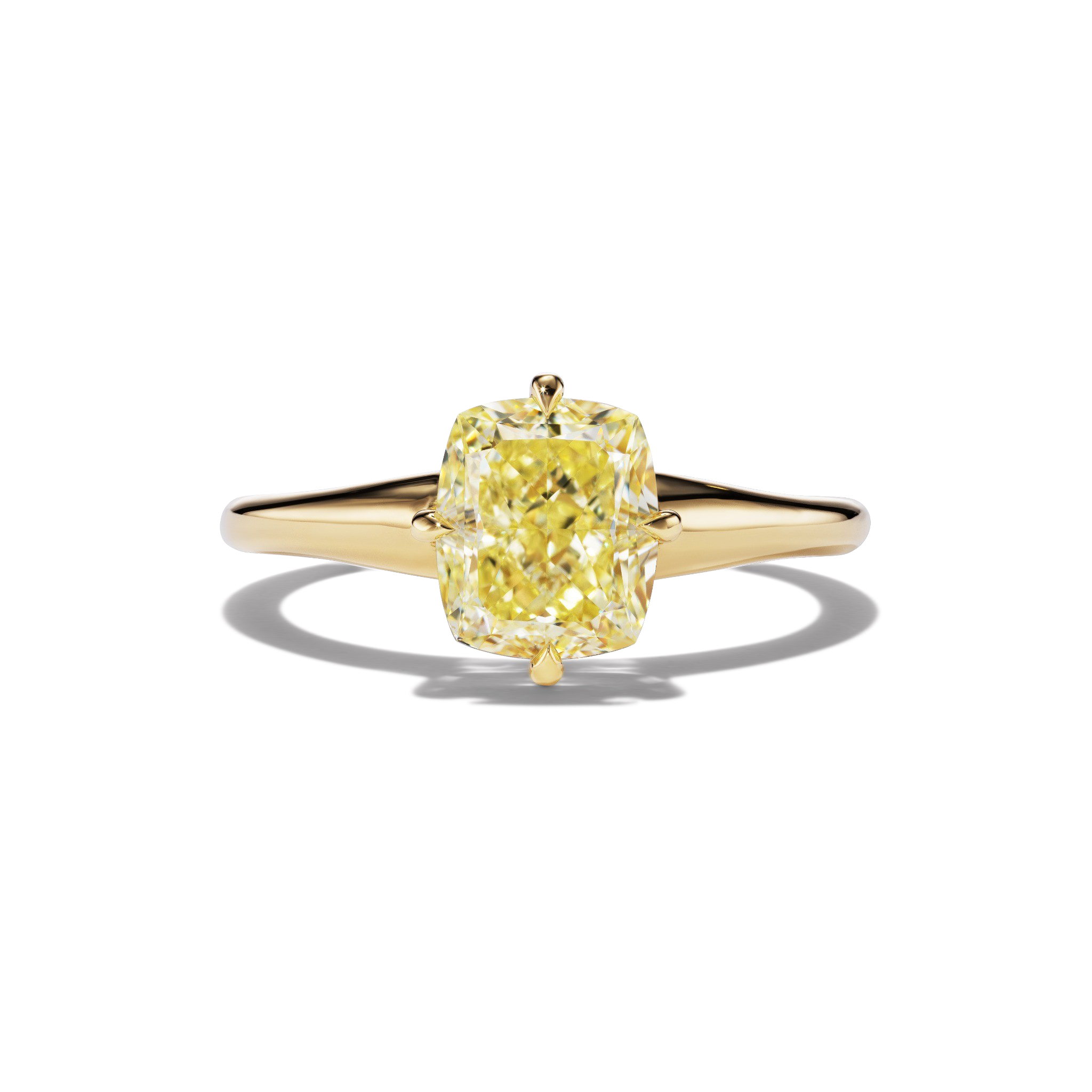 Classic MAE Ring with 2.3 fancy yellow diamond in a 18kt yellow gold setting