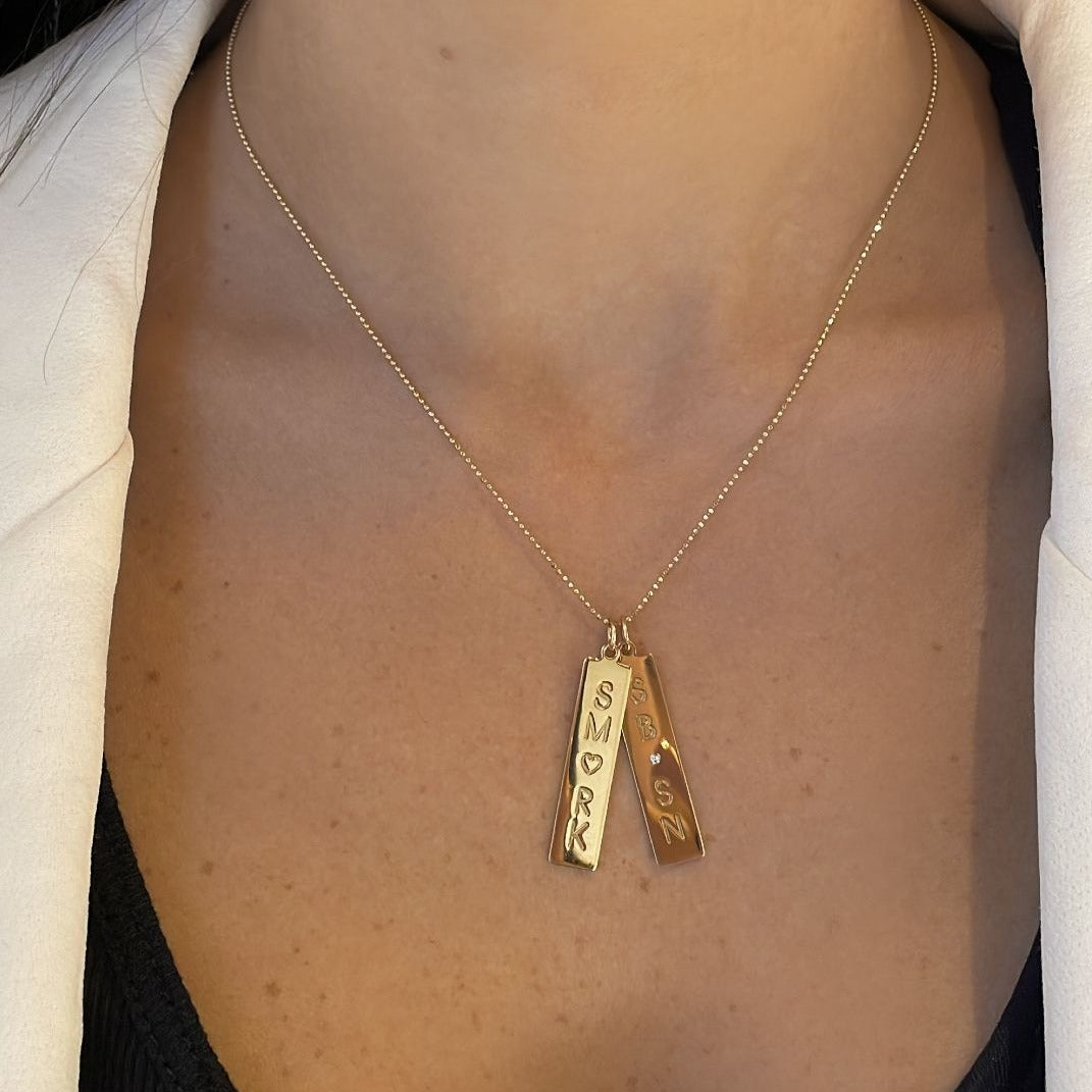 IMANI 14KT GOLD BAR CHARM