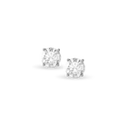 Pair of diamond stud earrings on a transparent background