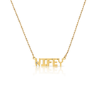 WIFEY BLOCK NAME PLATE NECKLACE