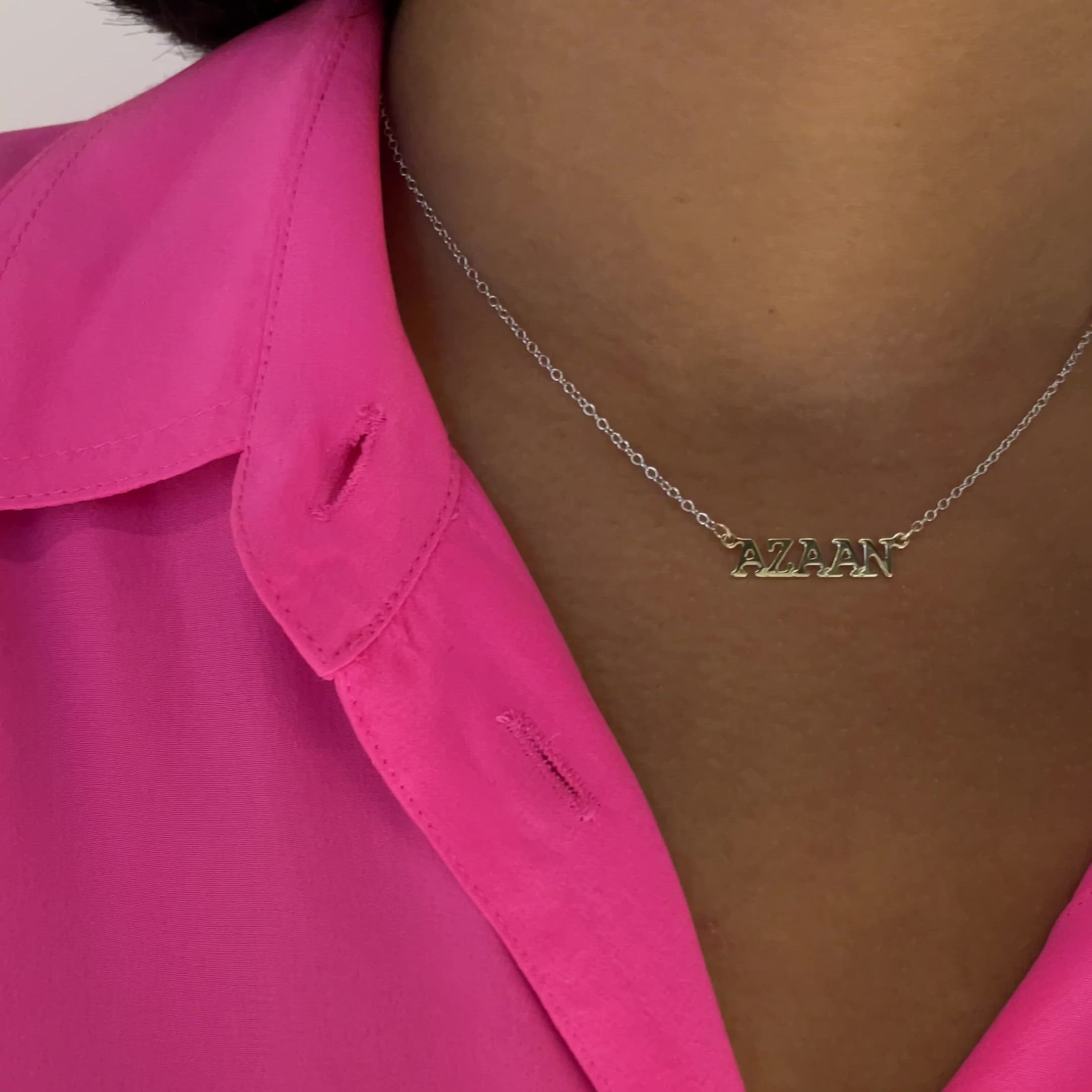 NEW COURIER BLOCK NAME PLATE NECKLACE - IMG 0744